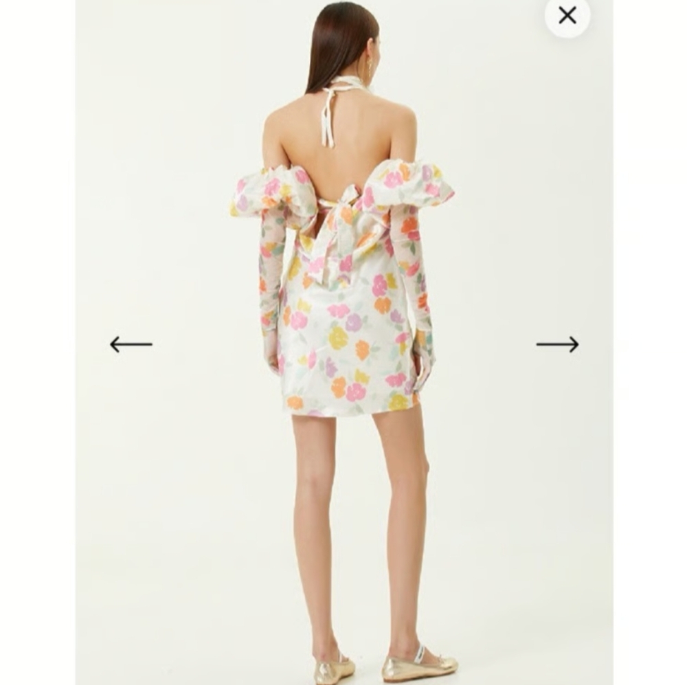 For Love And Lemons One Shoulder Floral Dress - Hazel Mini - Picture 8 of 10